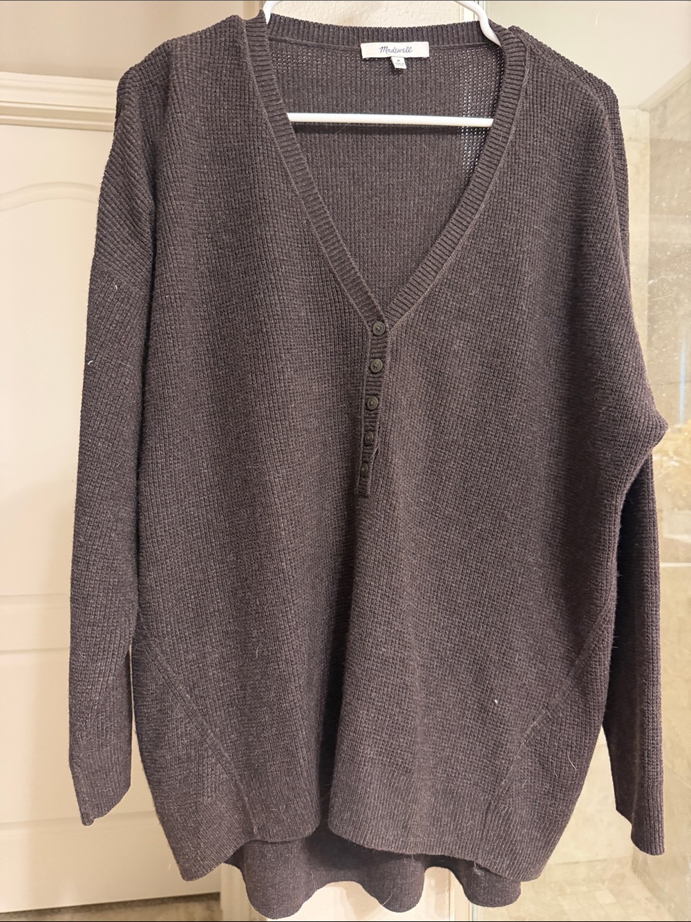 EUC Madewell V-Neck Henley Sweater